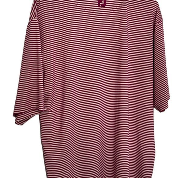 FOOTJOY GOLF SHIRT, Logo, Men's Large, Purple White Striped, Polyester & Spandex - Picture 2 of 4